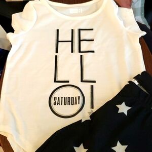 Crazy8 Hello Saturday 2 Piece Pajama Set Size XXS (3T)